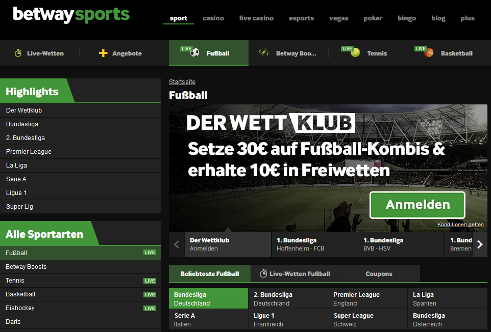 betway Webseite 2017
