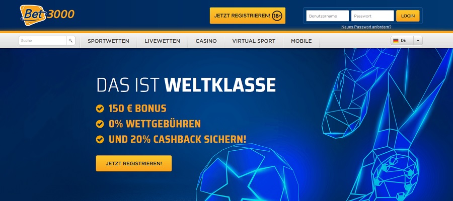 Keine Wettsteuer Bet3000