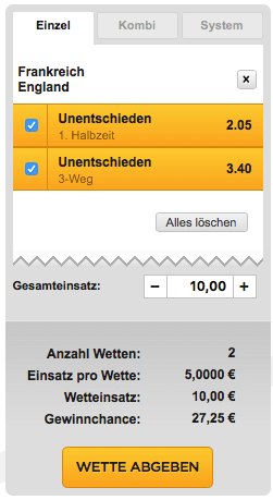 bet3000 kombi unentschieden