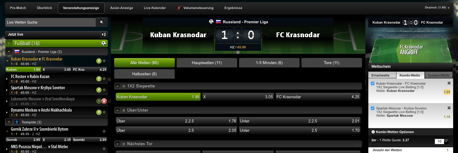 comeon livewette