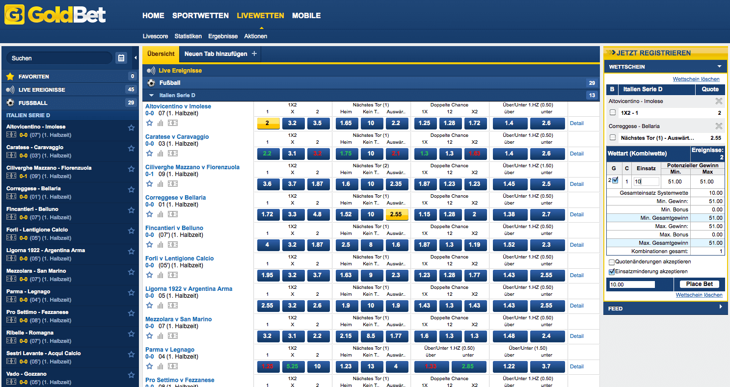 goldbet live
