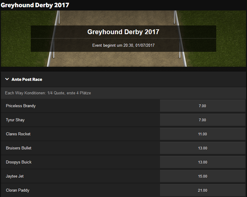Hunderennen bei betway