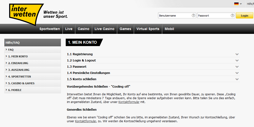 Interwetten FAQ
