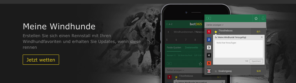 bet365 Wetten auf Hunderennen