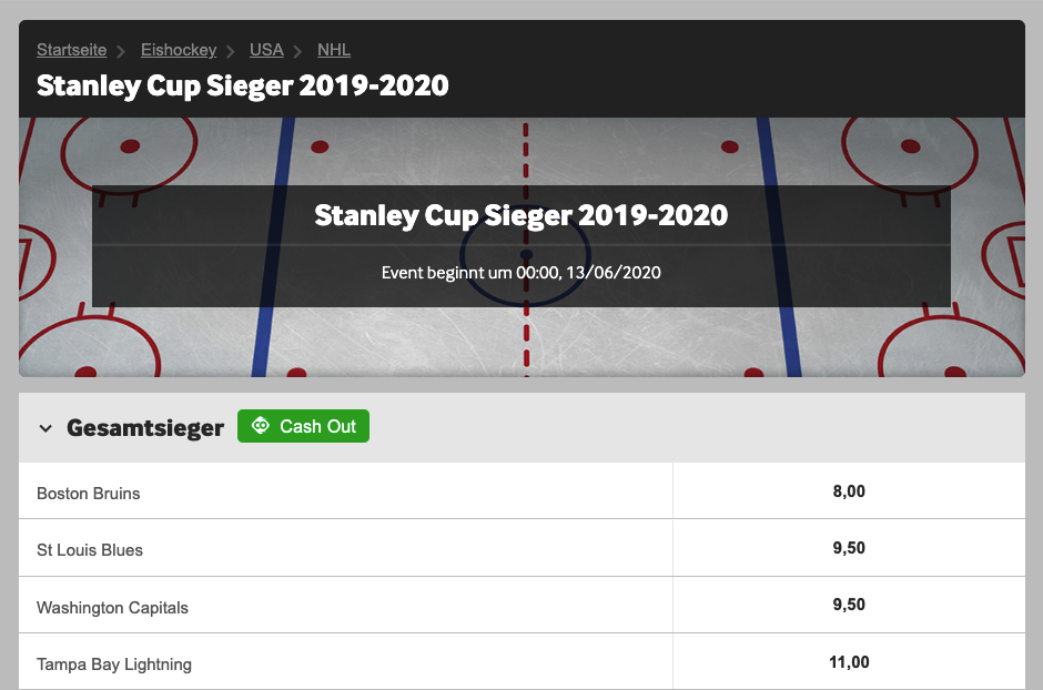 stanley cup 2020 wette bei betway