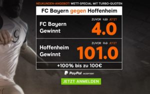 888sport: Mega-Quoten für das Duell Bayern gegen Hoffenheim