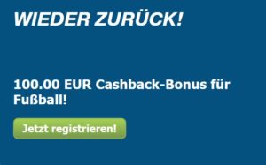 Bet-at-Home: Bis zu 100 € Cashback auf alle Fußballwetten