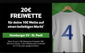 Betway: 10 € auf HSV gegen St. Pauli setzen und 20 € Freiwette sichern