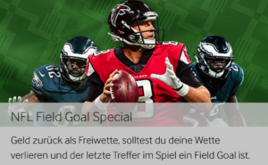 Betway Field Goal Special: Bis zu 25 € Cashback auf verlorene NFL Wetten