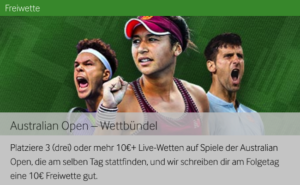Betway: Auf die Australian Open wetten und täglich eine 10 € Freebet sichern!