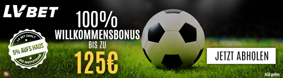 Bis zu 125 € LV BET Bonus für Sportwetten Neukunden