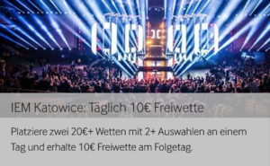 IEM Major Katowice 2019: Jeden Tag eine 10€ Freiwette bei Betway!