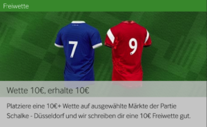 Betway: 10 € Freebet für Ihre Wette auf Schalke gegen Fortuna Düsseldorf!