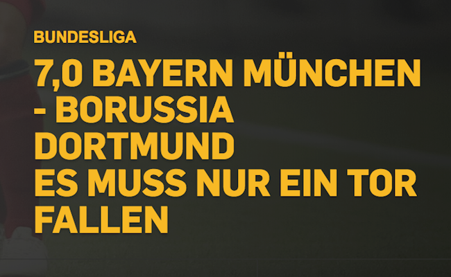 beste quote +0,5 tore bayern gegen dortmund