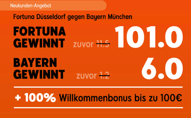 beste quoten auf fortuna düsseldorf gegen bayern münchen