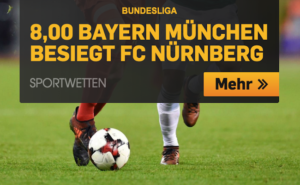 München gewinnt in Nürnberg? Jetzt mit 8,0 Quote auf den Bayern-Sieg wetten!