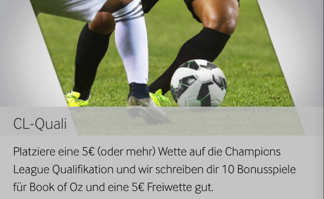 5 euro betway freiwette + 10 bonusspiele für book of oz