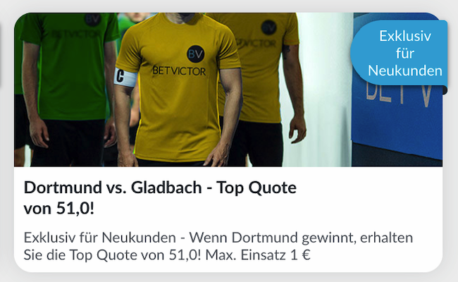 Beste Quote auf Sieg BVB gegen Gladbach