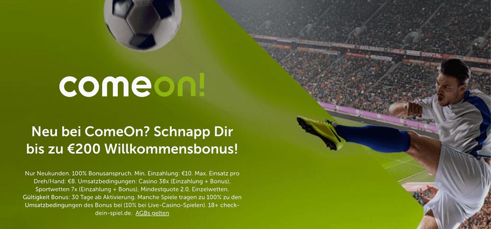 Comeon 0 Euro Verdopplung Vom Neukundenbonus
