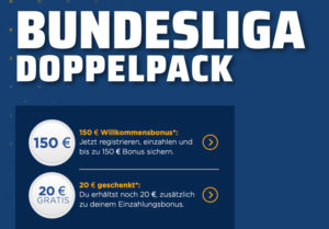 Bet3000 mit 20 € Gratis Bonus und bis zu 150 € Einzahlungsprämie