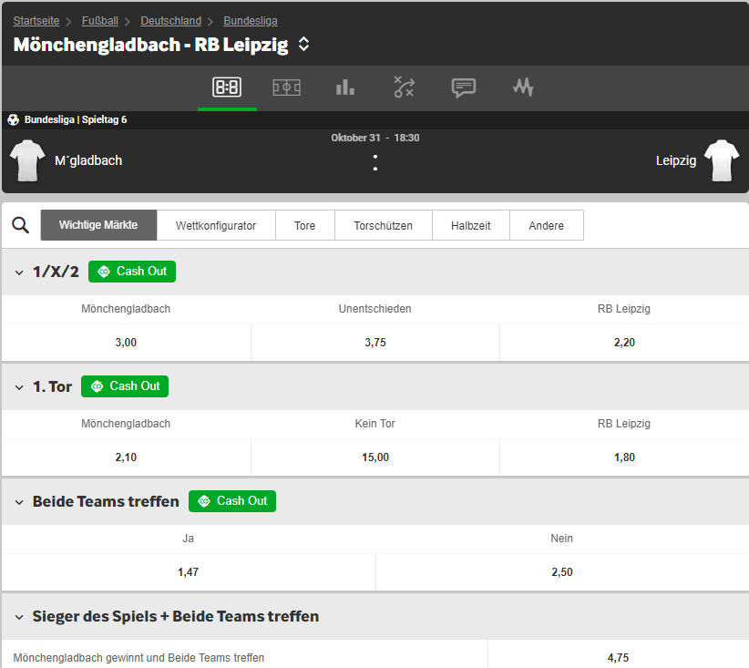 Borussia Mönchengladbach – RB Leipzig 31.10.2020