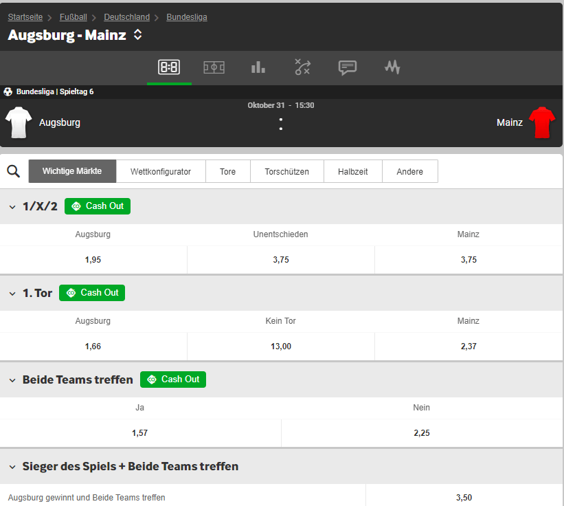 FC Augsburg – FSV Mainz 05 31.10.2020