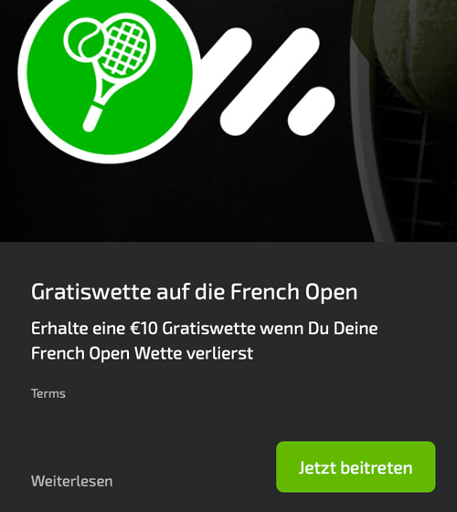 Mobilebet French Open Gratiswette