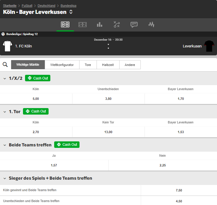 1. FC Köln – Bayer Leverkusen 16.12.2020