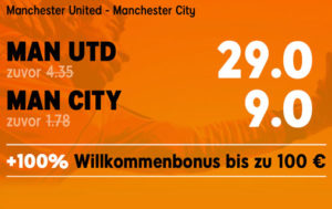 888Sport: Quoten-Boost zum Derby in Manchester