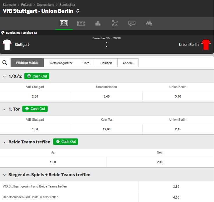 VfB Stuttgart – Union Berlin 15.12.2020