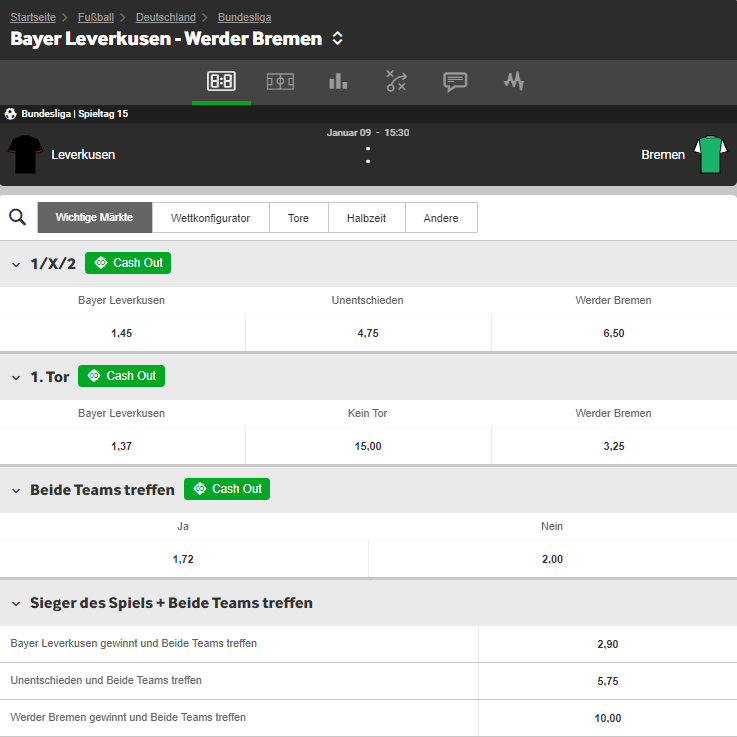 Bayer Leverkusen – Werder Bremen 09.01.2021