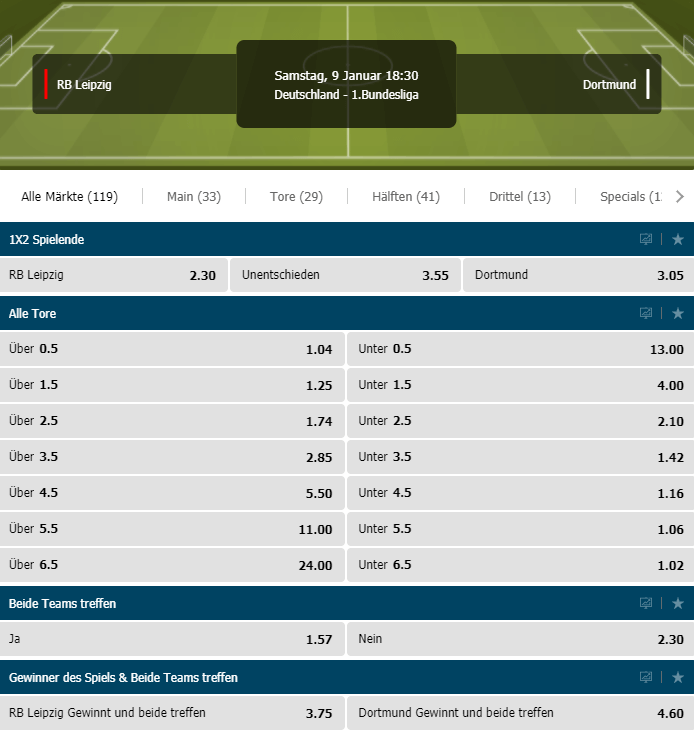 RB Leipzig – Borussia Dortmund 09.01.2021