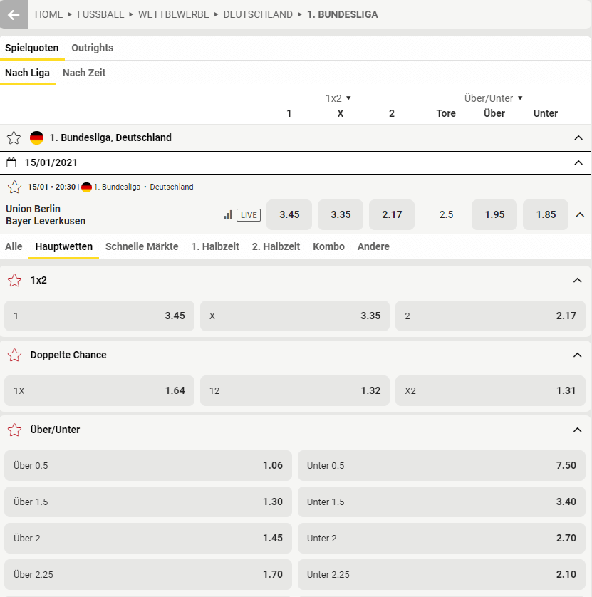 fezbet wettmärkte