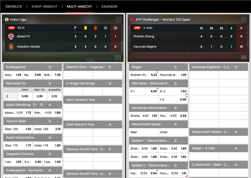 Select.bet Livewetten Multi View