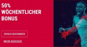 Rabona: Jede Woche den 50% Einzahlungsbonus bis zu 500 € nutzen!