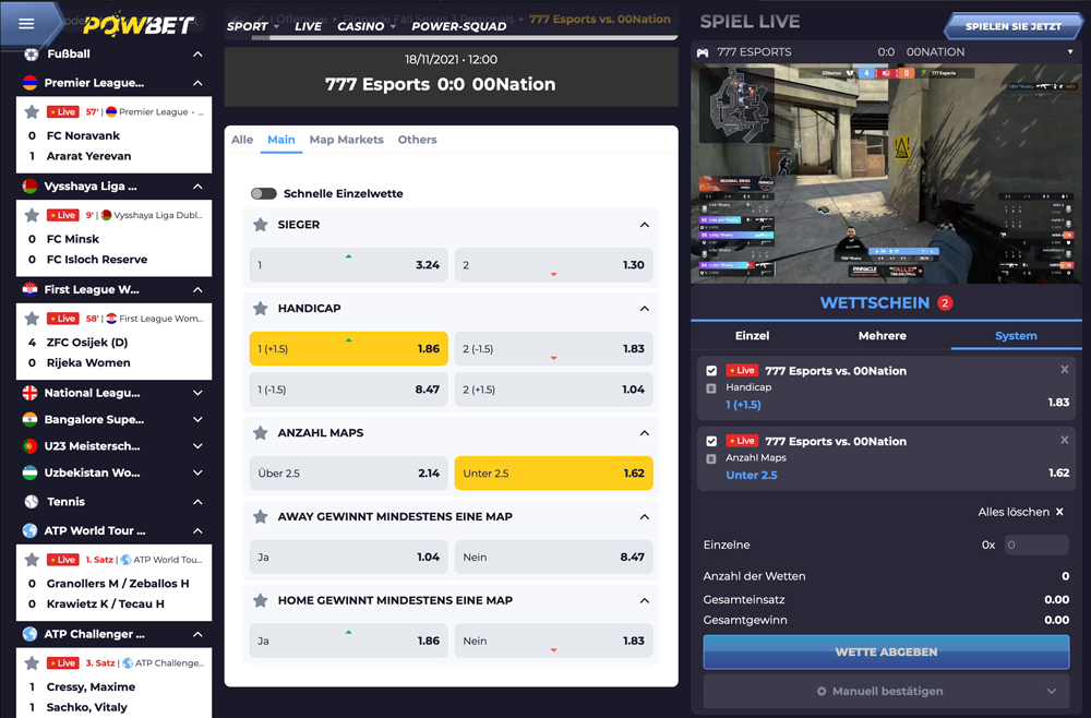 Powbet Esports Livewetten 