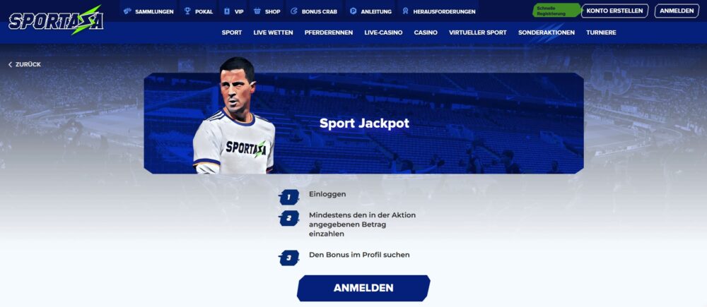 Sportaza: 15.000 € warten am Wochenende im Sportwetten-Jackpot