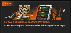 888Sport: Super 8 Gewinnspiel mit neuen Regel zurück