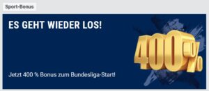 Bet-at-home: Jetzt 400% Wettbonus zum Bundesliga Start sichern