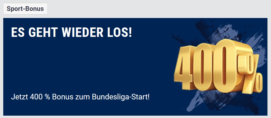 Bet-at-home: Jetzt 400% Wettbonus zum Bundesliga Start sichern