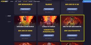 Powbet: 30 € Gratiswette zum Start der neuen NBA Saison