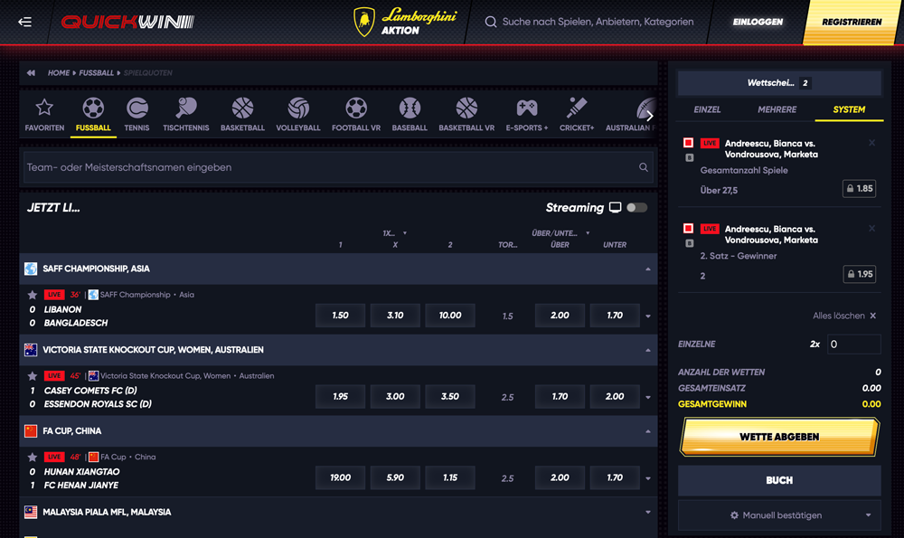 Quickwin Livewetten