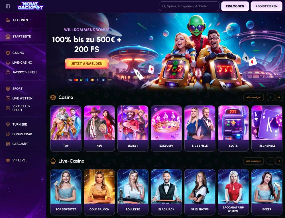 Novajackpot Website