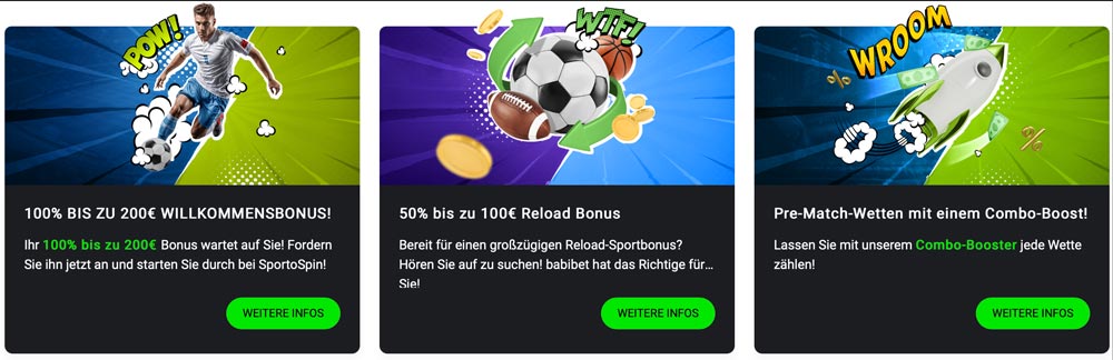 Sportospin Bonusangebote