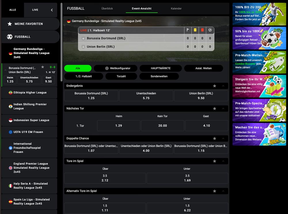 Sportospin Livewetten