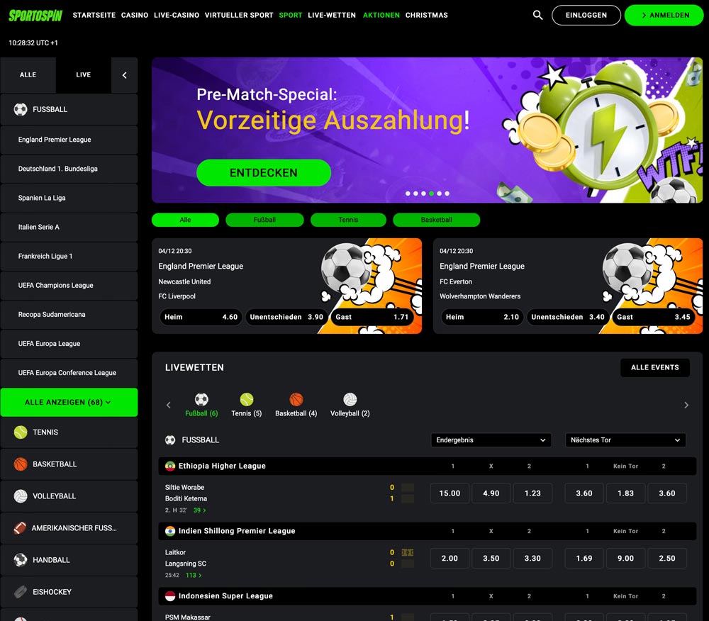 Sportospin Sportwetten Portal