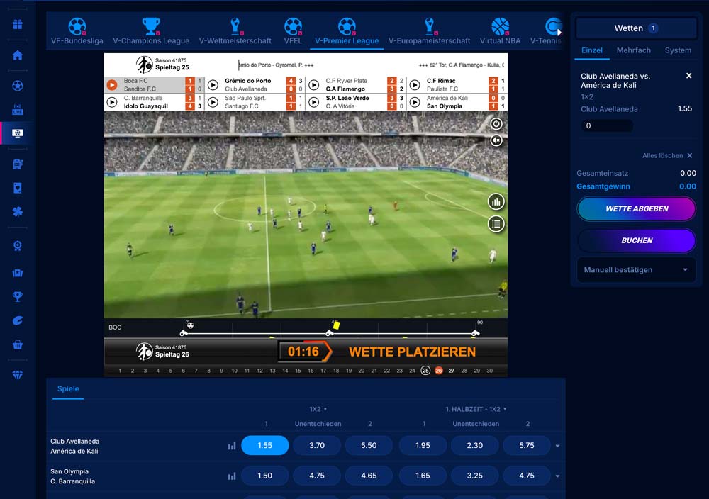 Boomerang Bet Virtueller Sport