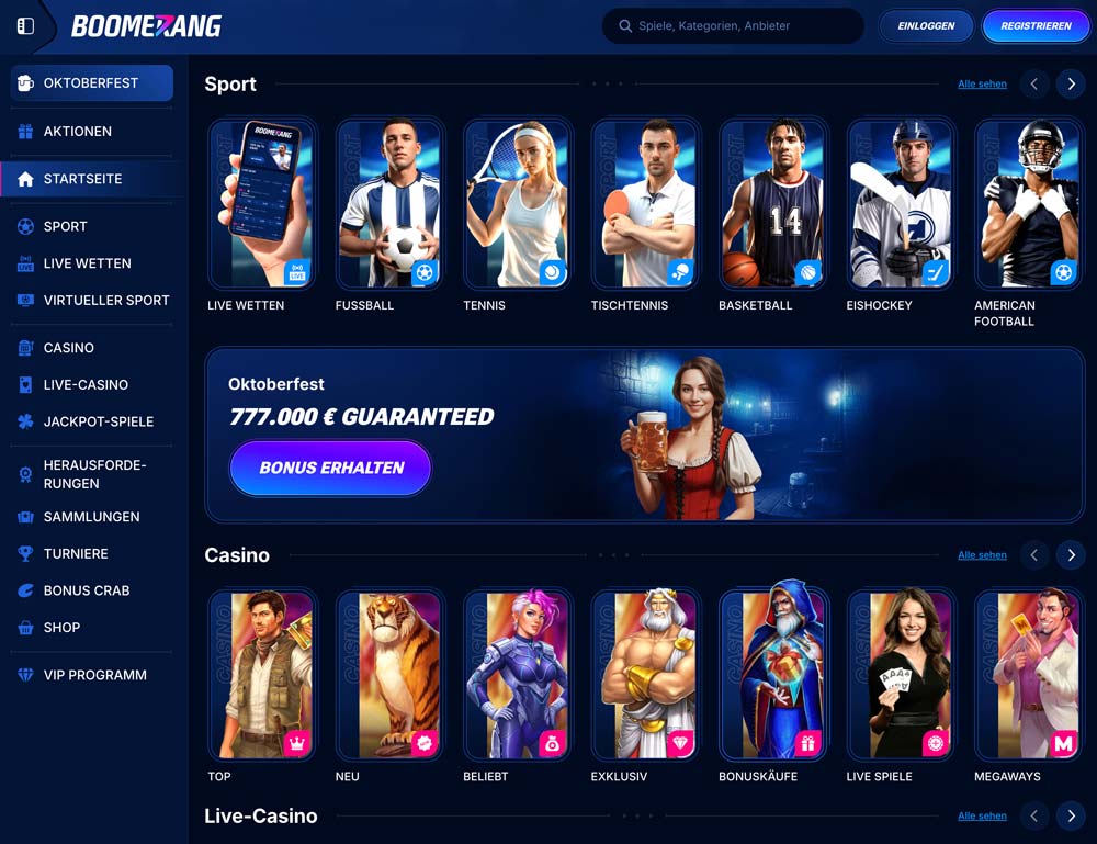 Boomerang Bet Website